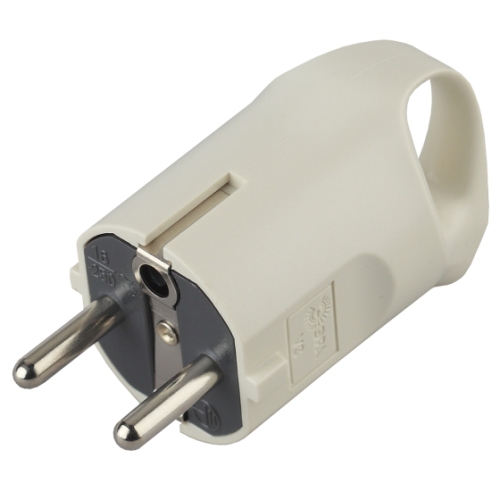 Вилка с кольцом c з/к белая 16А 250В ЭРА