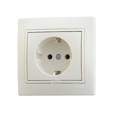 Розетка 1гн з/к MIRA (керам) крем (0303122)