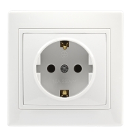 Розетка 1гн сп с зк  белая 16А Венера Smartbuy