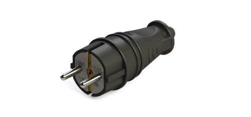 Вилка прямая каучук 1ф с  з/к 16А/220В MultiSet Systeme Electric (30/300)  НОВИНКА