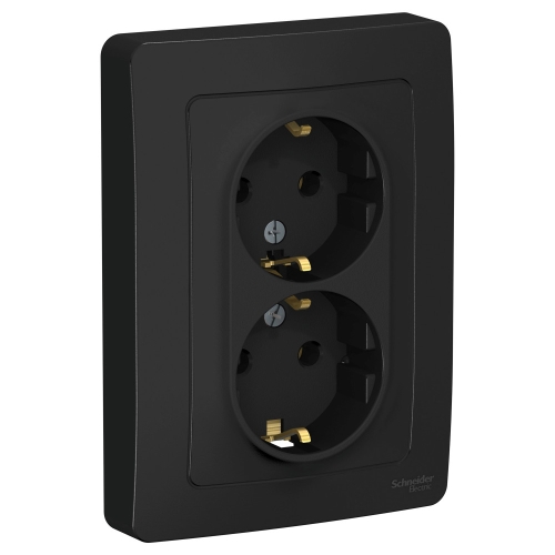 Розетка 2гн с з/к Blanca Антрацит с/п BLNRS001026 (6/36)