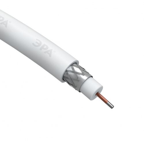 Кабель RG6U 75 Ом   белый Cu RL-64-PVC ЭРА  (100)