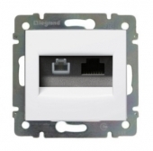 Розетка комп 5e UTP + TF RJ11 с/п  Valena белый (770080)