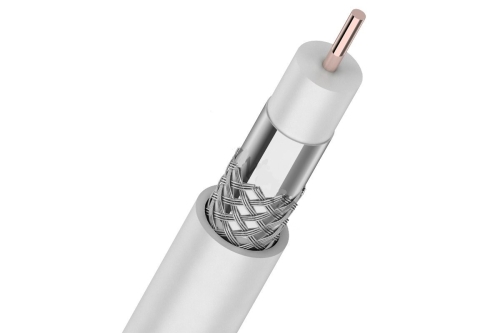 Кабель RG6U 75 Ом белый CCS PVC ЭРА Simple (100)