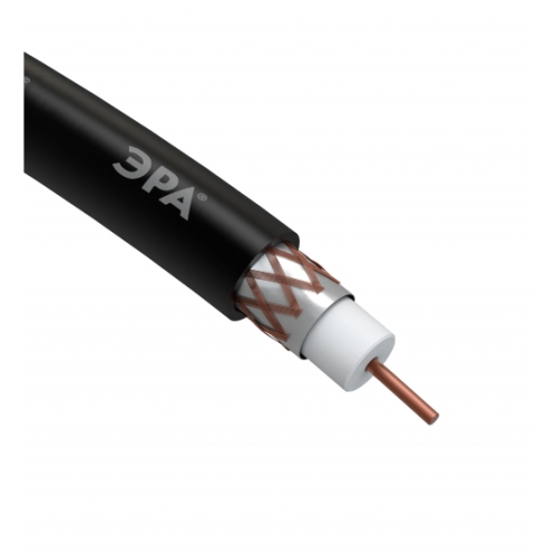 Кабель RG6U 75 Ом   черный Cu R-64-PE ЭРА  (100) медный