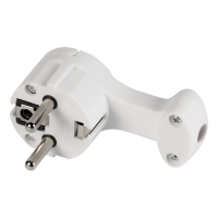 Вилка с кольцом c з/к белая плоская (8мм) 16А 250В Smartbuy (20/200)