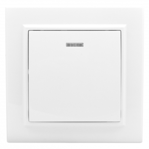 Выключатель 1кл свет СП 10А белый. EKF Минск (10/200)