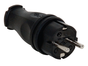 Вилка прямая каучук 1ф с з/к 16А/220В (0400-105 (24) Lezard