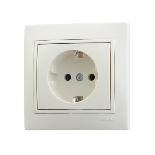 Розетка 1гн з/к MIRA (керам) крем (0303122)