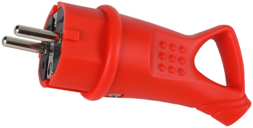 Вилка с кольцом каучук КРАСНАЯ 2Р+РЕ 16А/IP44 Smartbuy (SBE-16-P08-R) (20/200) 