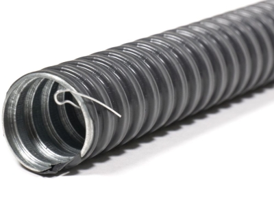 Металлорукав МРПИ НГ в изоляции черный 18 мм с тросом (50м) ЗЭТАРУС