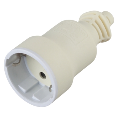 Штепсельное гнездо с з/к белый ЭРА