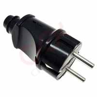 Вилка прямая с з/к черная 16А Smartbuy 250В