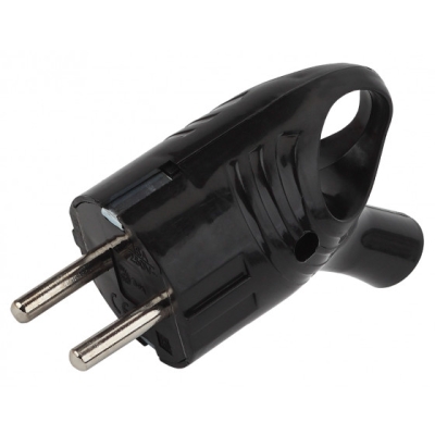 Вилка с кольцом c з/к черная 16А 250В ЭРА