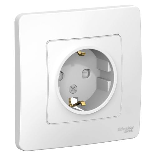 Розетка 1гн с з/к со шторками Blanca Белый с/п BLNRS001111 (10/60)