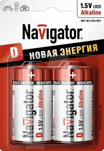 Батарейка Navigator 94755 NBT-NE-LR20-BP2 (20/100)