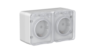 Розетка 2гн с з/к о/п со шт.AtlasDesign PROFI IP54 16А 250B СЕРЫЙ (6/48) ATN543026